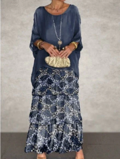 Abito Maxi Fluido a Balze – Look Sofisticato