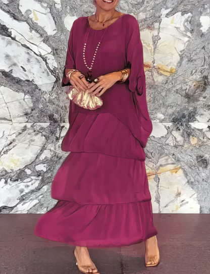 Abito Maxi Fluido a Balze – Look Sofisticato