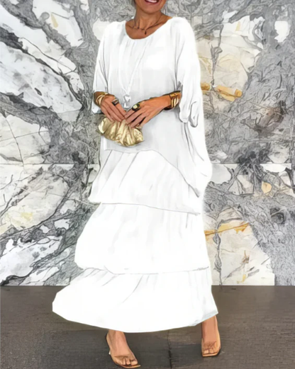 Abito Maxi Fluido a Balze – Look Sofisticato